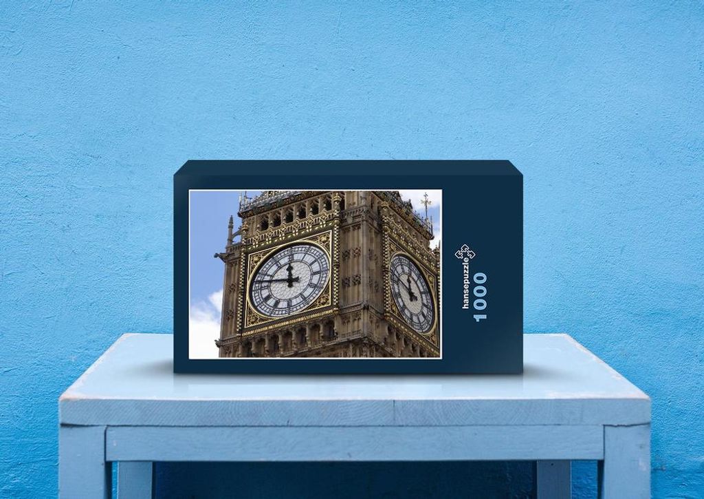 hansepuzzle 65416 - Big Ben Puzzle, 1000 Teile, Hintergründe, 60,0 x 46,0cm mit hochwertiger Aufbewahrung, Kartonbox & Beutel