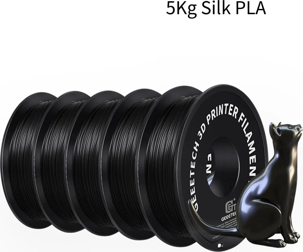 Filament PLA Noir Brillant 1.75 mm avec Bobine Anti-Nœuds de 343 Mètres