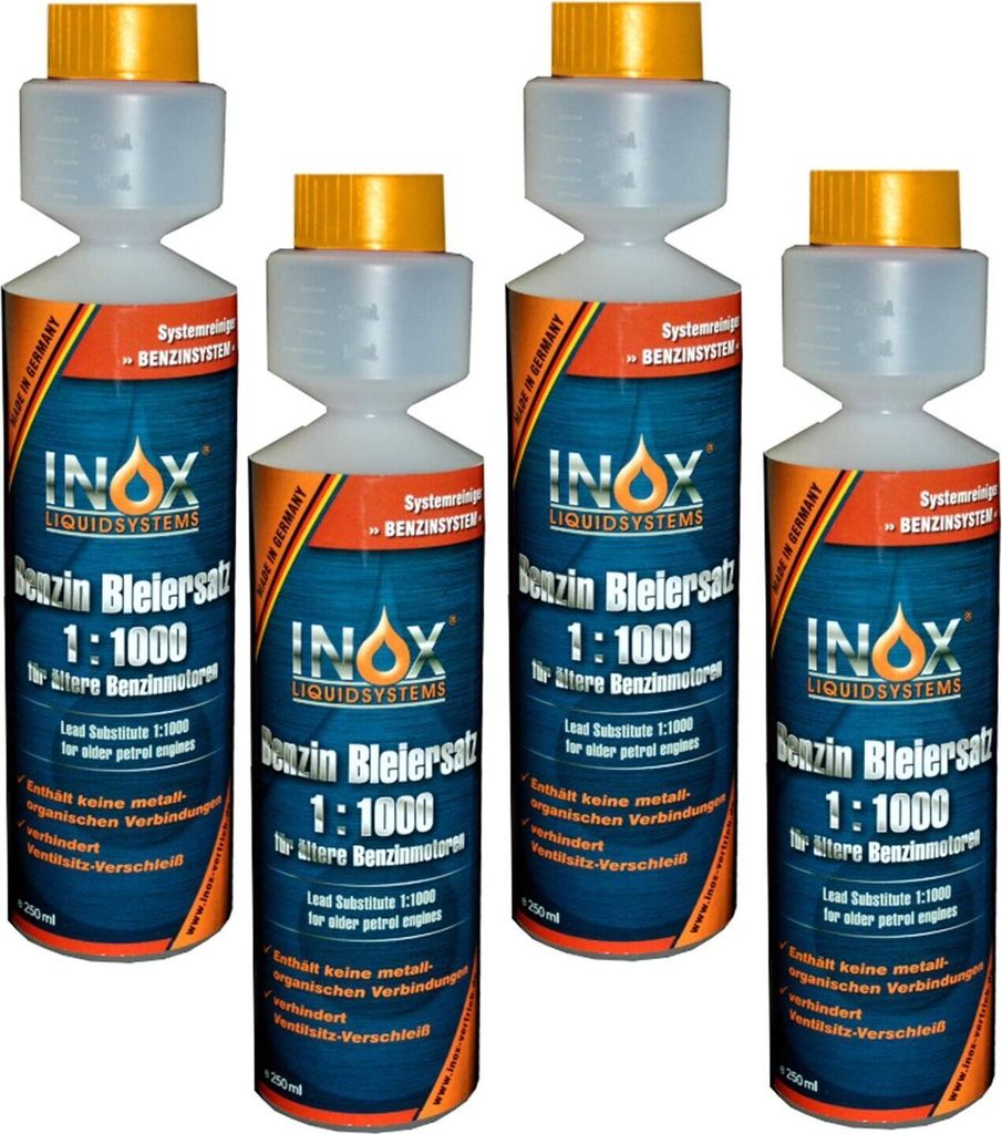 INOX Benzin Blei Ersatz 4x250ml Bleizusatz Additiv Ventilschutz Korrosionsschutz