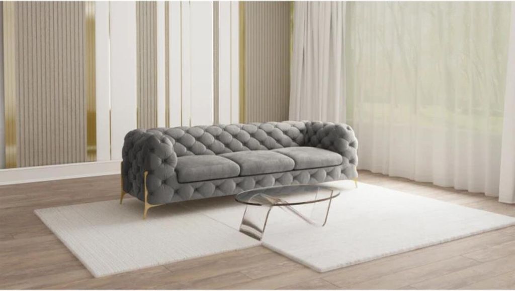 S-STYLE MÖBEL - Chesterfield Sofa 3-Sitzer Nova mit Goldene Produktbild 