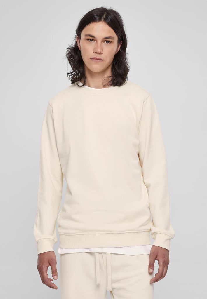 Urban Classics TB2391 | Basic Terry Crew Herrenpulli - Farbe: whitesand - Größe: XXL