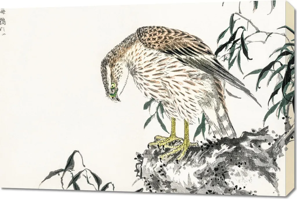 Decorazione Parete 90x60 cm Osprey Kashu | Quadro Vintage Giapponese