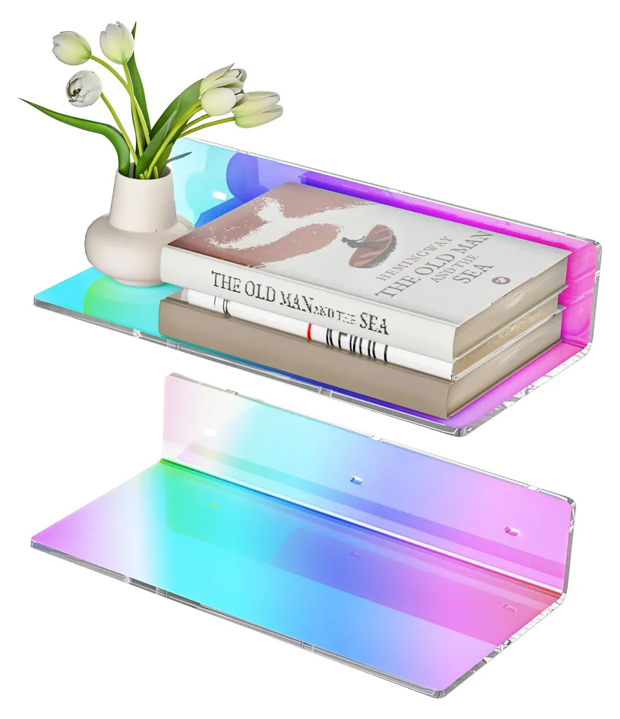 Étagère murale gain de place en acrylique blanc lot de 2