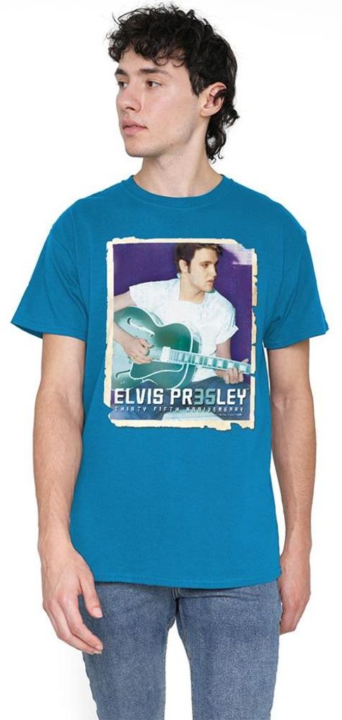 Elvis Presley - "35 Guitar" T-Shirt für Herren/Damen Uni TV33459 (S) (Türkis)