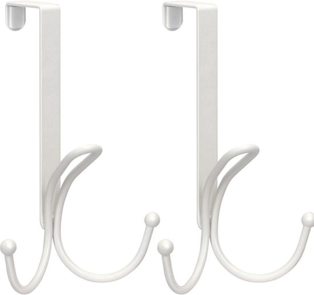 Set aus zwei Metall-Haken mit schützenden Kunststoffdämpfern für verschiedene Räume