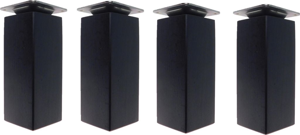 Holzfüße für Möbel 8 cm quadratisch 5x5 cm schwarz lackiert - 4 Stück, ideal für Sofas, Stühle und DIY Projekte