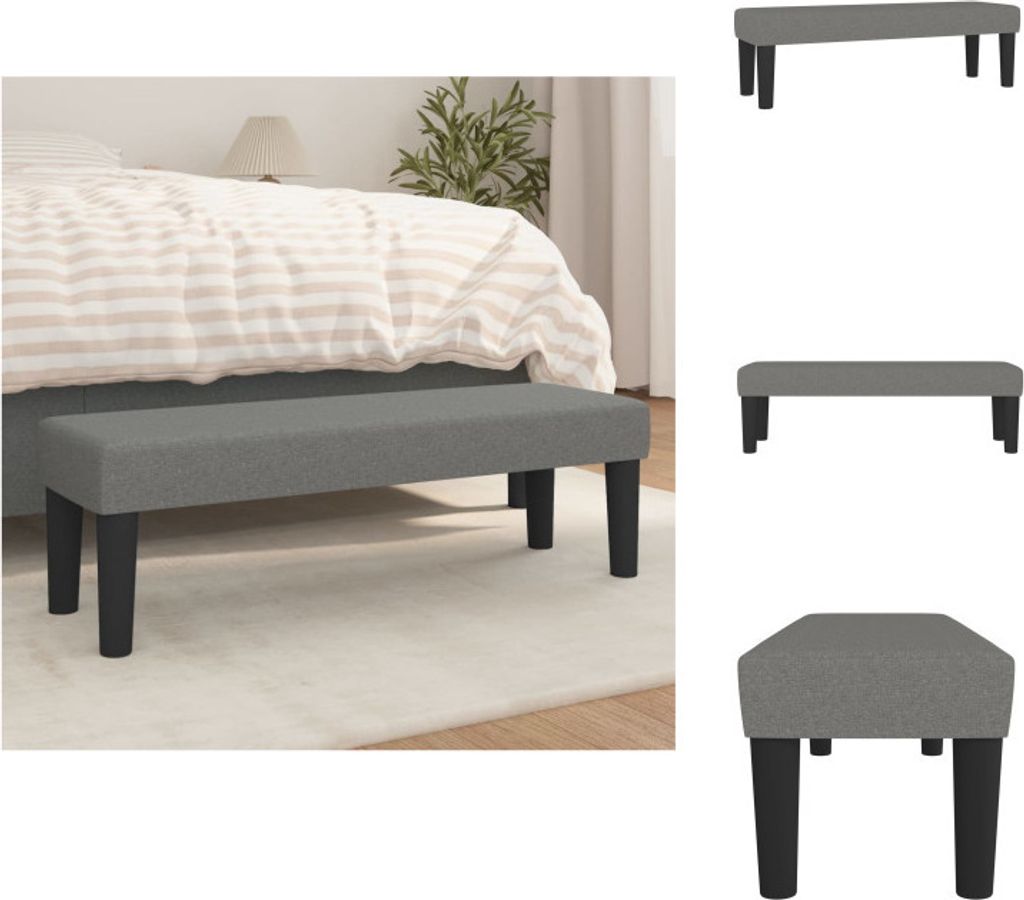 vidaXL Sitzbank Dunkelgrau 100x30x30 cm Stoff - Sitzbänke