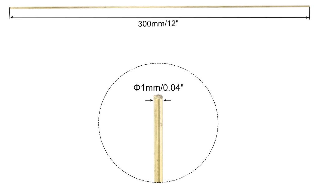 30 Stš¹ck Messingstangen 1mm x 300mm Messing Vollmaterial Rundstab fš¹r Messergriffe Pin DIY Handwerk Modellflugzeug
