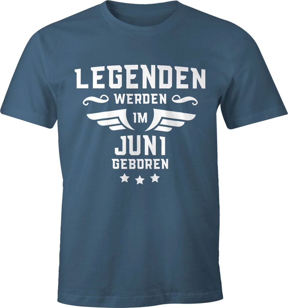 Legenden werden im Monat geboren Herren T-Shirt Geburtstag Birthday Legends are born Moonworks Juni denim XXL