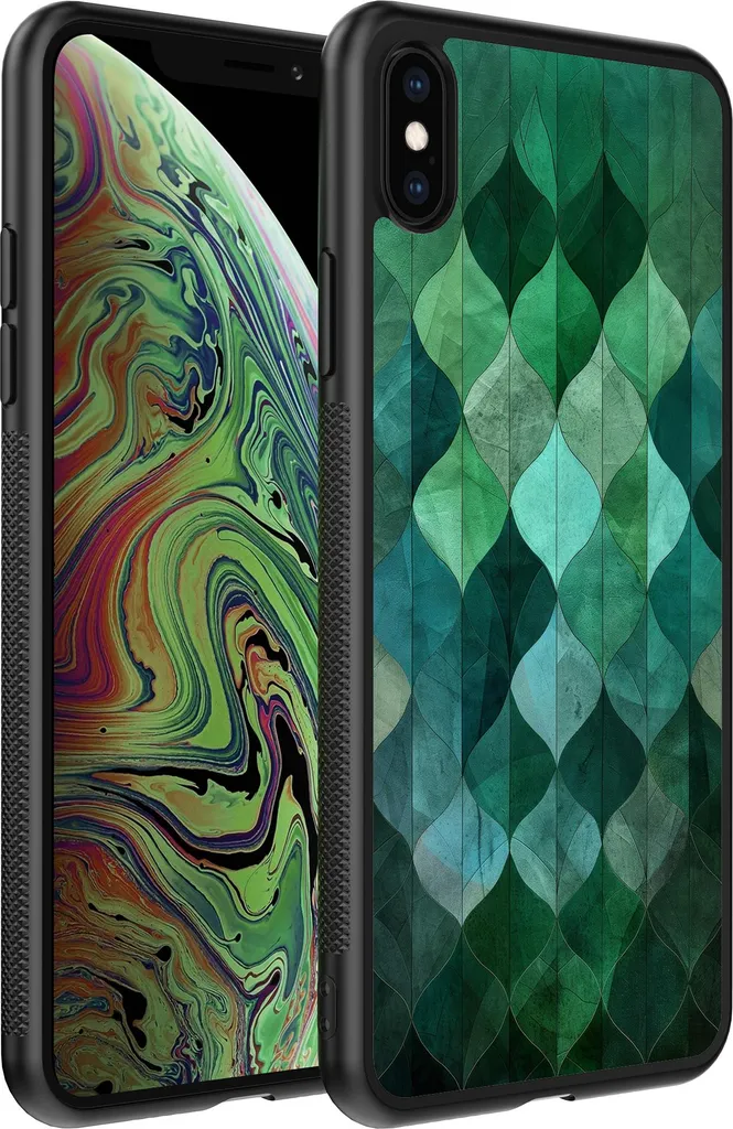 Custodia Protettiva iPhone Xs Max TPU Foglie Verdi - Smartphonica