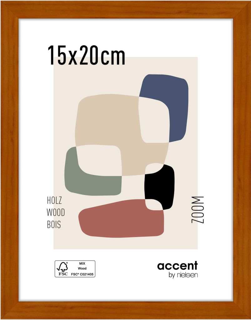 accent by nielsen Holz Bilderrahmen Zoom, 15x20 cm, Honig