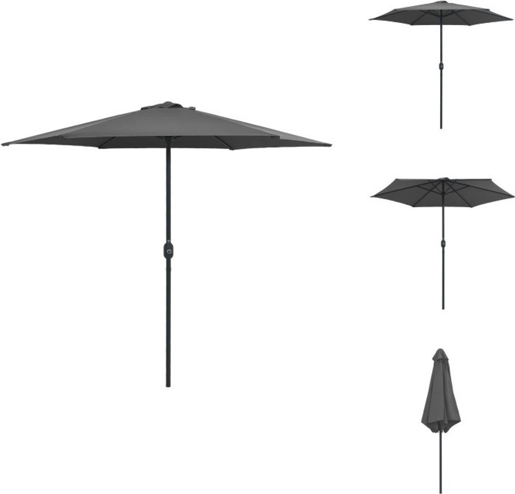 vidaXL Sonnenschirm mit Aluminium-Mast 270 x 246 cm Anthrazit - Sonnenschirme & Sonnenschutze