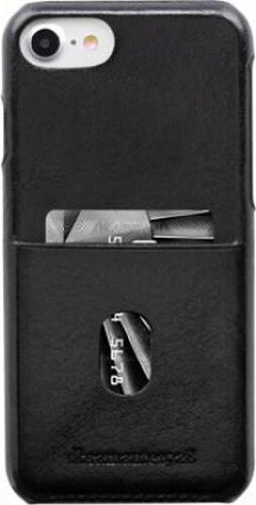 DBRAMANTE1928, Hülle für Apple iPhone SE (2020)/8/7/6S/6 mit Kartenfach, Schwarz