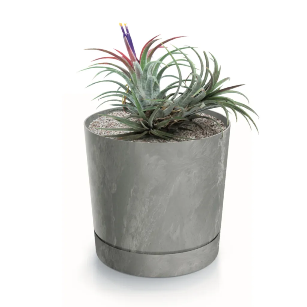 Grand pot de plantes gris anthracite en plastique pour jardin et balcon