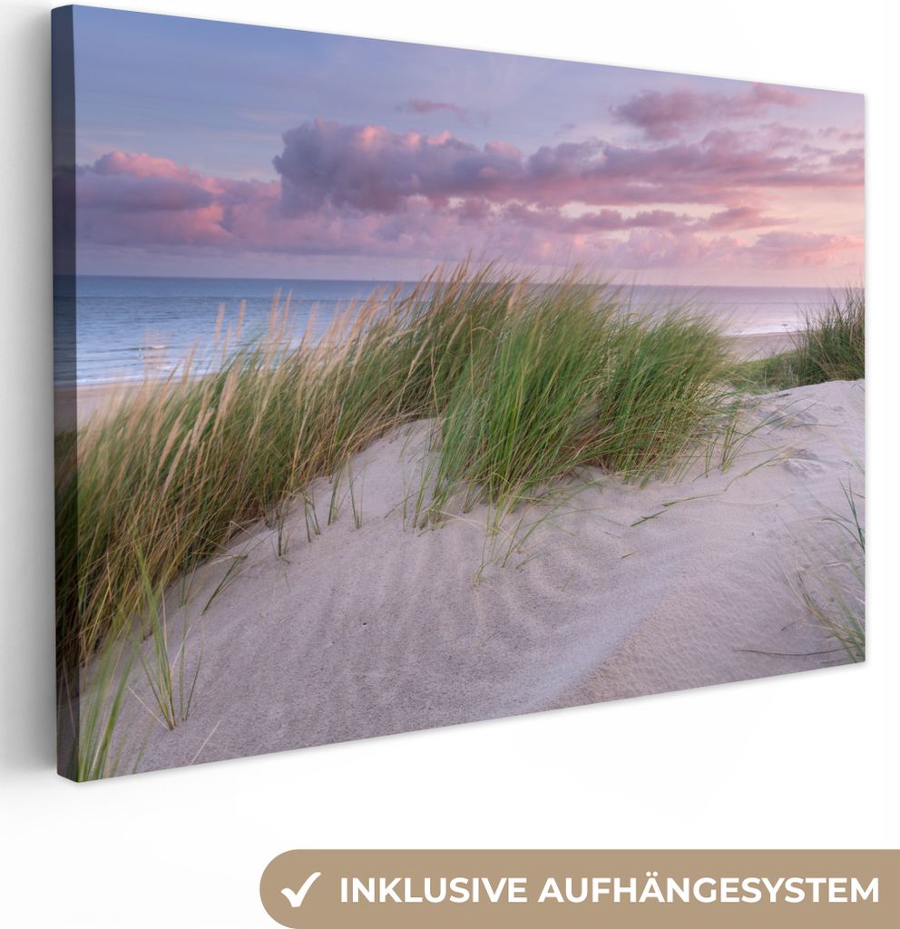 OneMillionCanvasses - Leinwandbilder - 140x90 cm, Strand - Düne - Himmel, Wandbilder Kunstdruck Wanddekoration