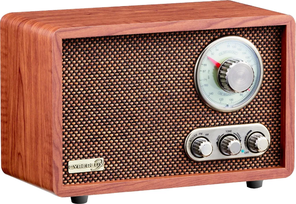 Radio Bluetooth Cyberlux vintage AM/FM portative noire avec port USB