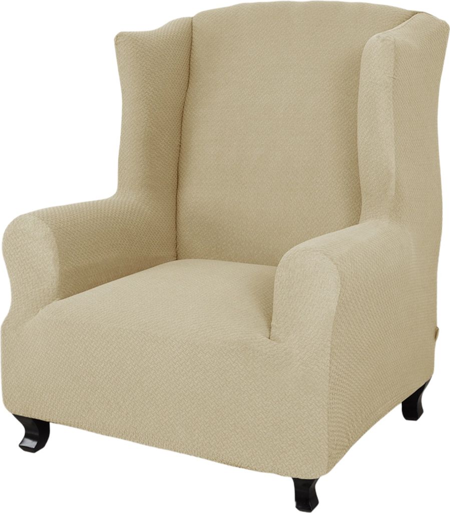 Super Stretch Ohrensessel-Schonbezug, 1-teilig, weicher Elasthan-Jacquard-Ohrensesselbezug, Wohnzimmer-Schonbezüge für Ohrensessel mit Schaumstof...