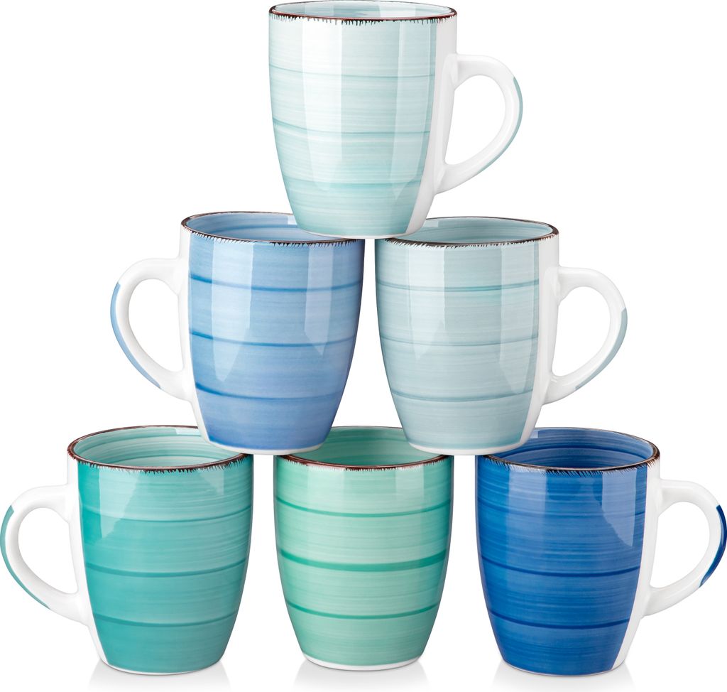 Kaffeetassen Steingut, vancasso BONITA 6-teiliges Becher Produktbild 