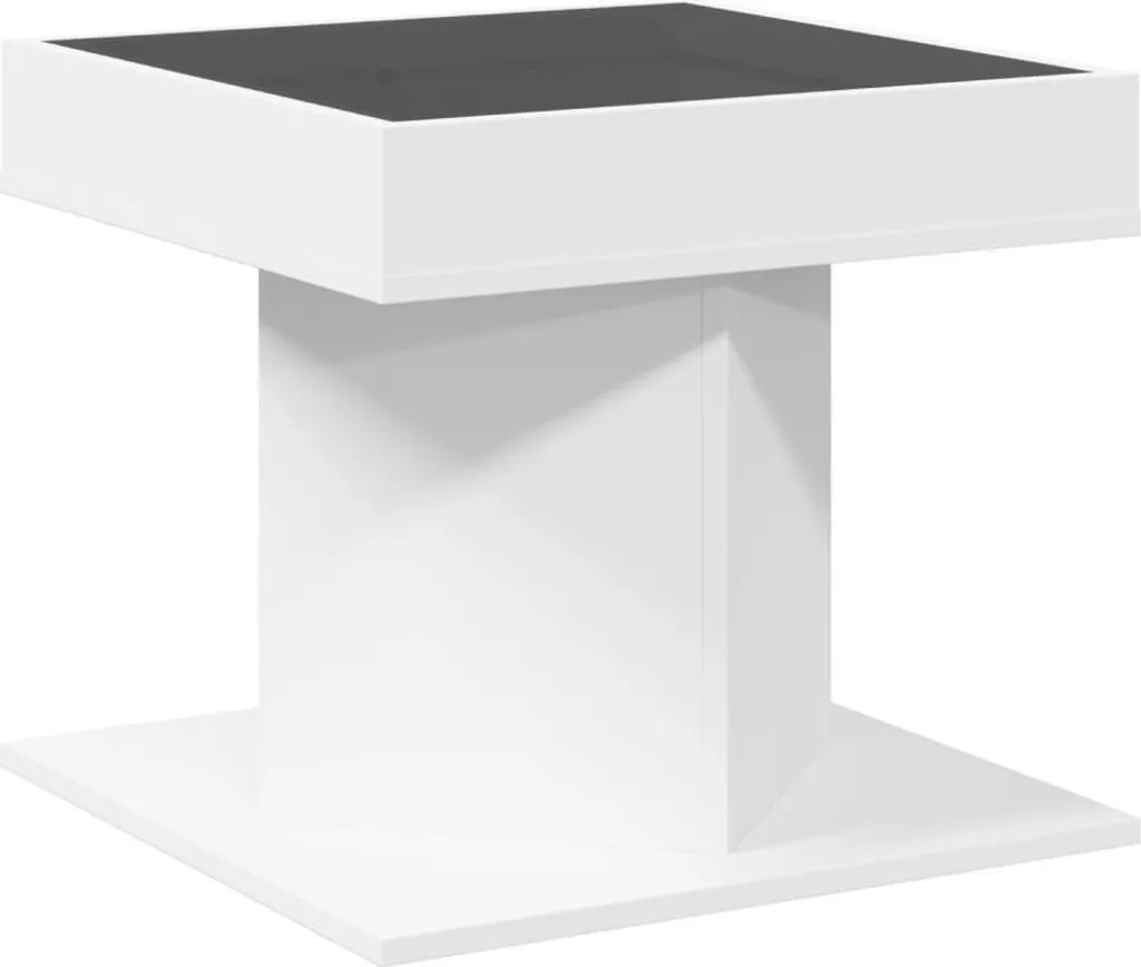 Tavolino vidaXL Bianco con Luci LED | Mobile Living 50x50x45 cm - 9