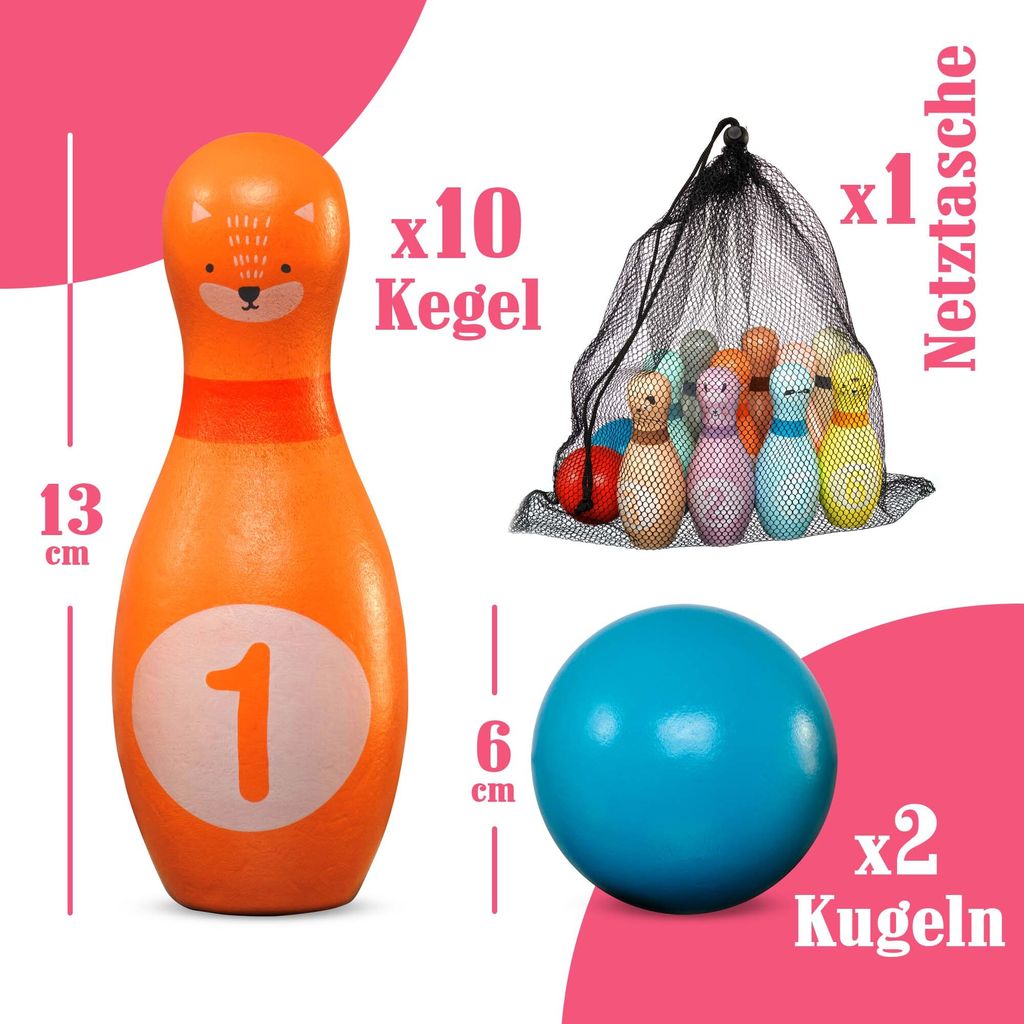12-częściowy zestaw do kręgli Pink Papaya dla dzieci Zdjęcie produktu 5