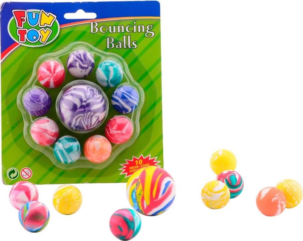 JOHNTOY Flummi Murmel-Set 10-teilig Kindergeburtstag, Produktbild 
