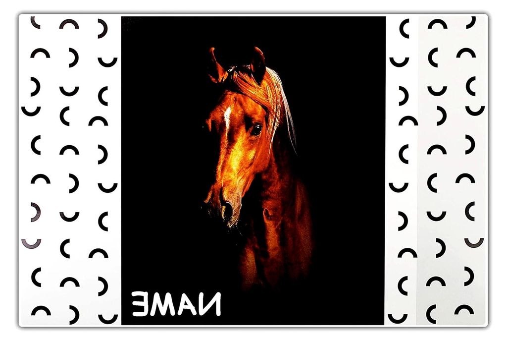 Schreibtischunterlage - wunderschönes Pferd Schimmel - 60 cm * 40 cm PVC - Unterlage Tischunterlage für Mädchen Pferde Knetunterlage