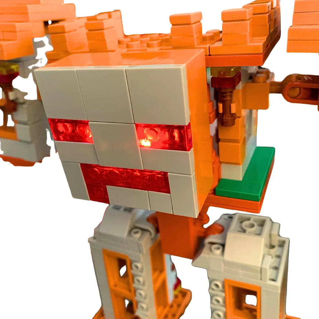 Jeu de Construction Minecraft Interactif : Robot Géant et Base Fortifiée LED