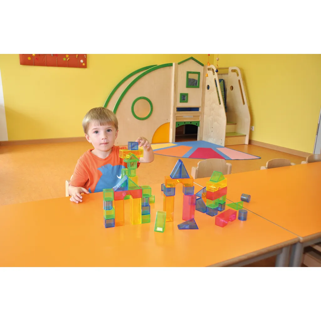 Briques de construction incassables avec boîte de rangement, 51 pcs