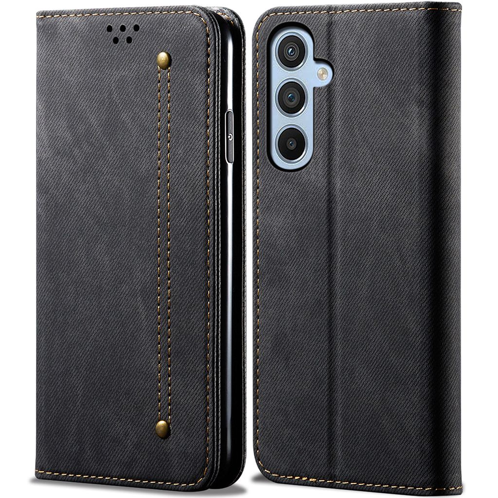 Galaxy S24 Hülle, Leder Brieftasche Flip Bookstyle Schutzhülle mit Standfunktion für Samsung Galaxy S24 Schwarz