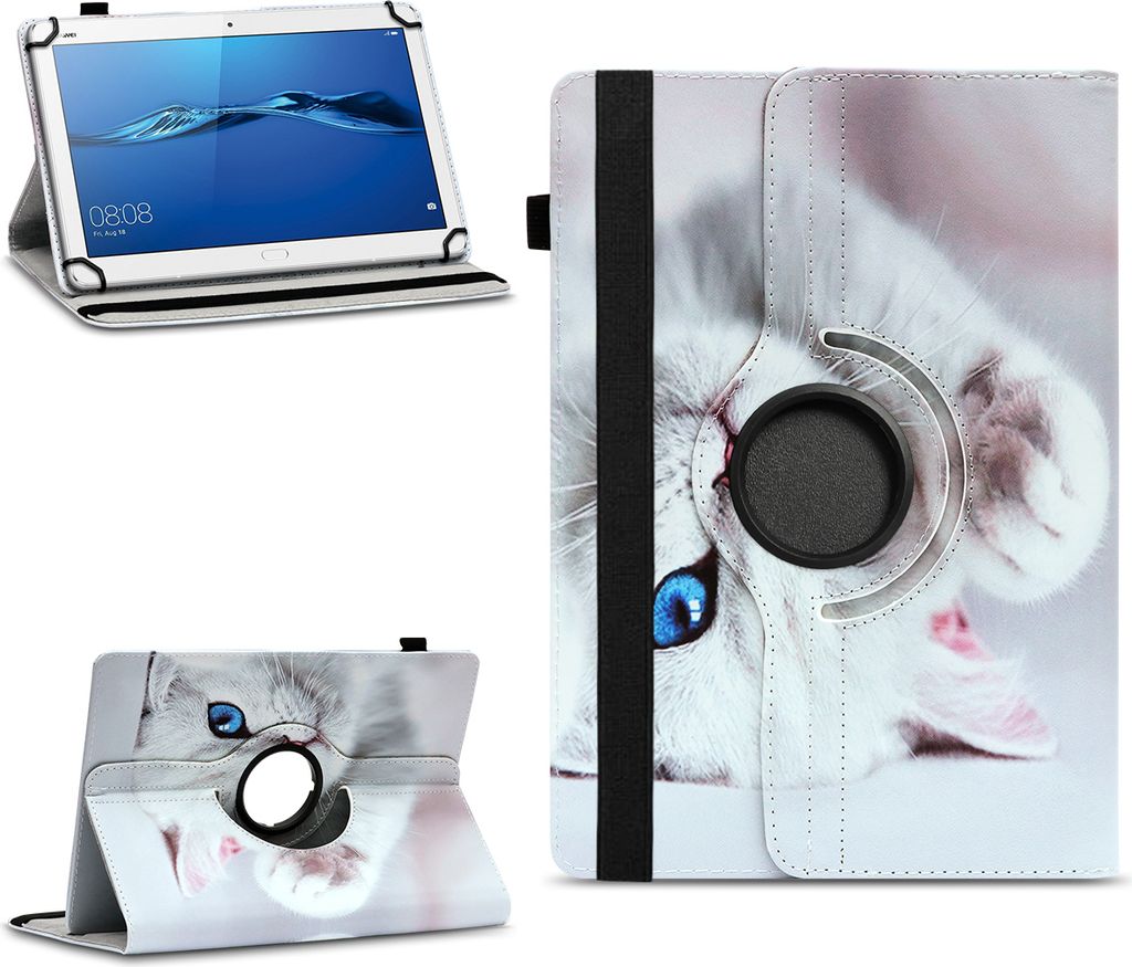Tablet Hülle für Huawei MediaPad T1 T2 T3 T5 10 Tasche Case 360 Drehbar CoverFarben:Motiv 10