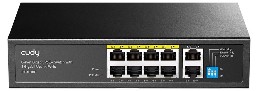 CUDY 8-Port Gigabit PoE+ Switch with 2 Uplink Ports 120W Immagine del prodotto 