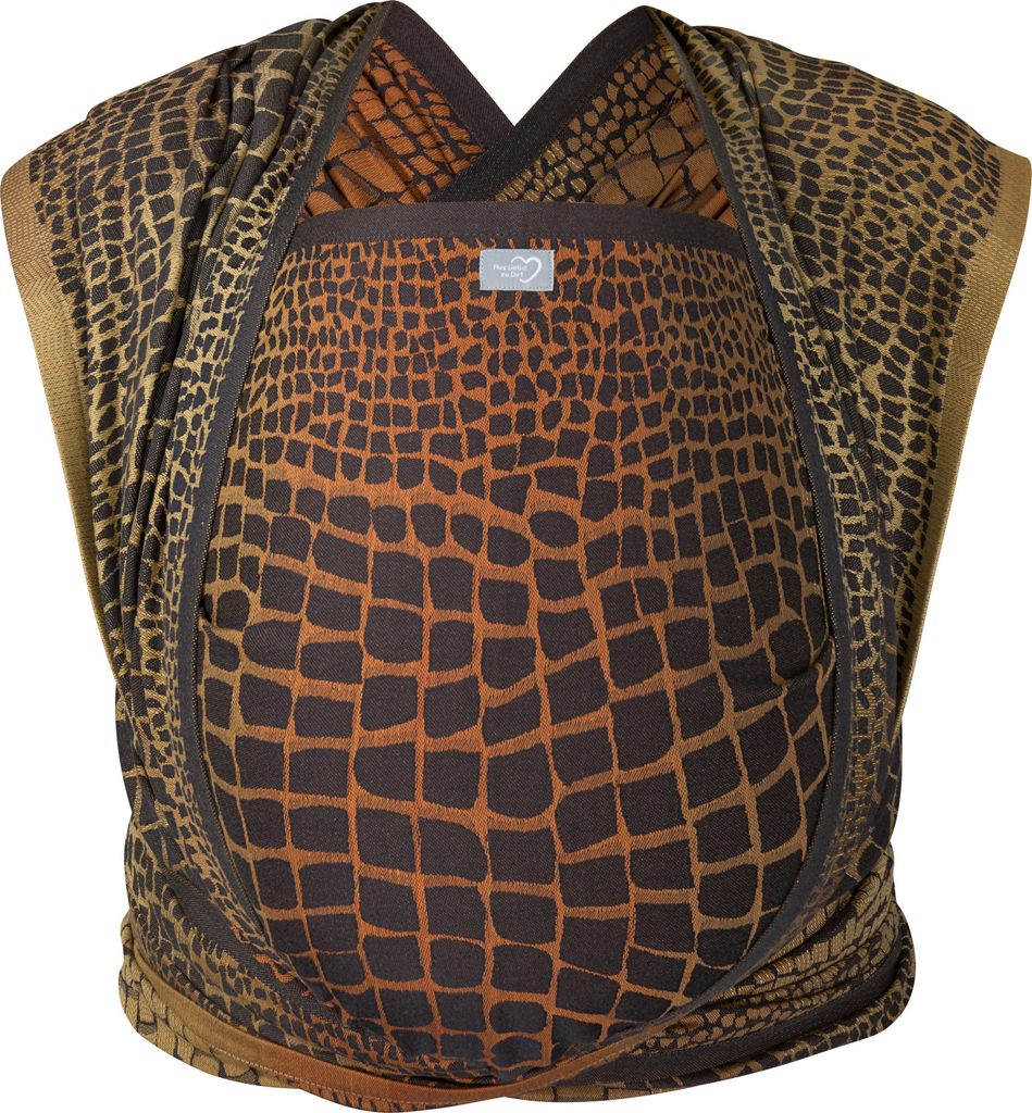 HOPPEDIZ Babytragetuch Gewebtes Tragetuch kbA ab Geburt bis ins Kleinkind-Alter, 100 % Baumwolle Darwin black 5,40 m x 0,70 m