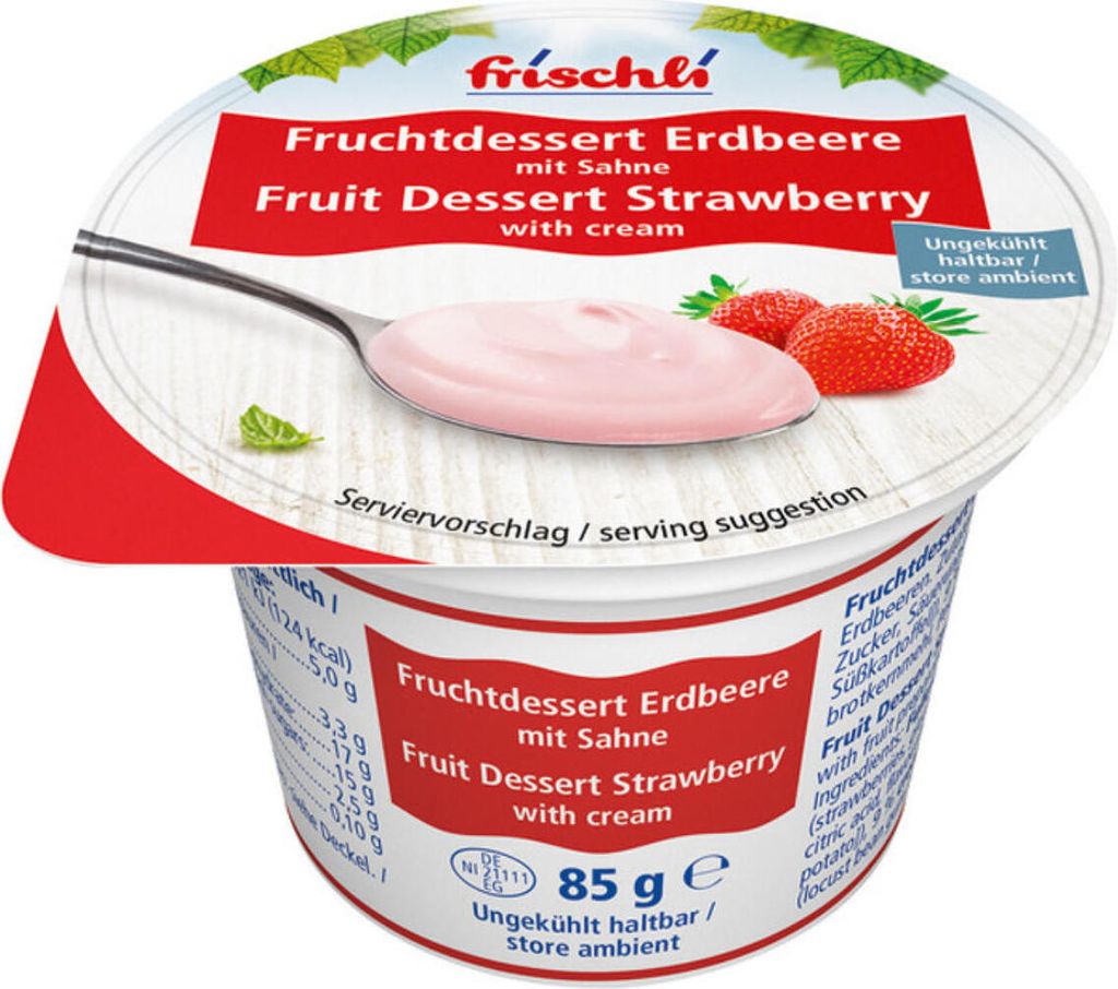Dessert alla frutta Frischli alla fragola senza 85g Immagine del prodotto 