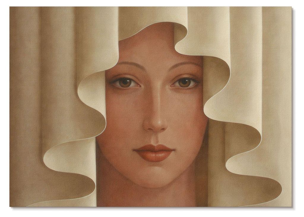 POSTER - 42x29 cm (A3) - Manufaktura Sztuki - Eine Frau in einem wellenförmigen Schleier - Wandbild für Wohnzimmer Schlafzimmer & Flur, Modernes ...