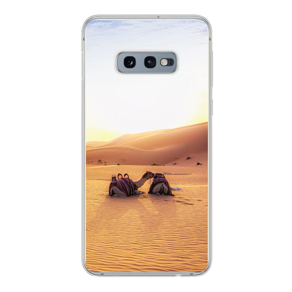 MuchoWow Handyhülle Schutzhülle Hülle für Samsung Galaxy S10e Kamel - Wüste - Sand Silikon Softcase Handy Hülle - Handy