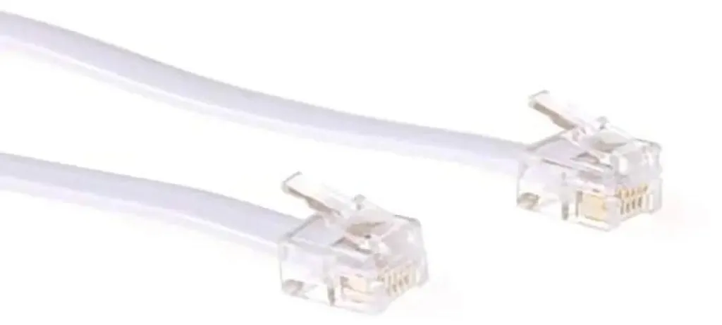 Câble RJ12 3m blanc contre les parasites - Cordon téléphone mâle-mâle