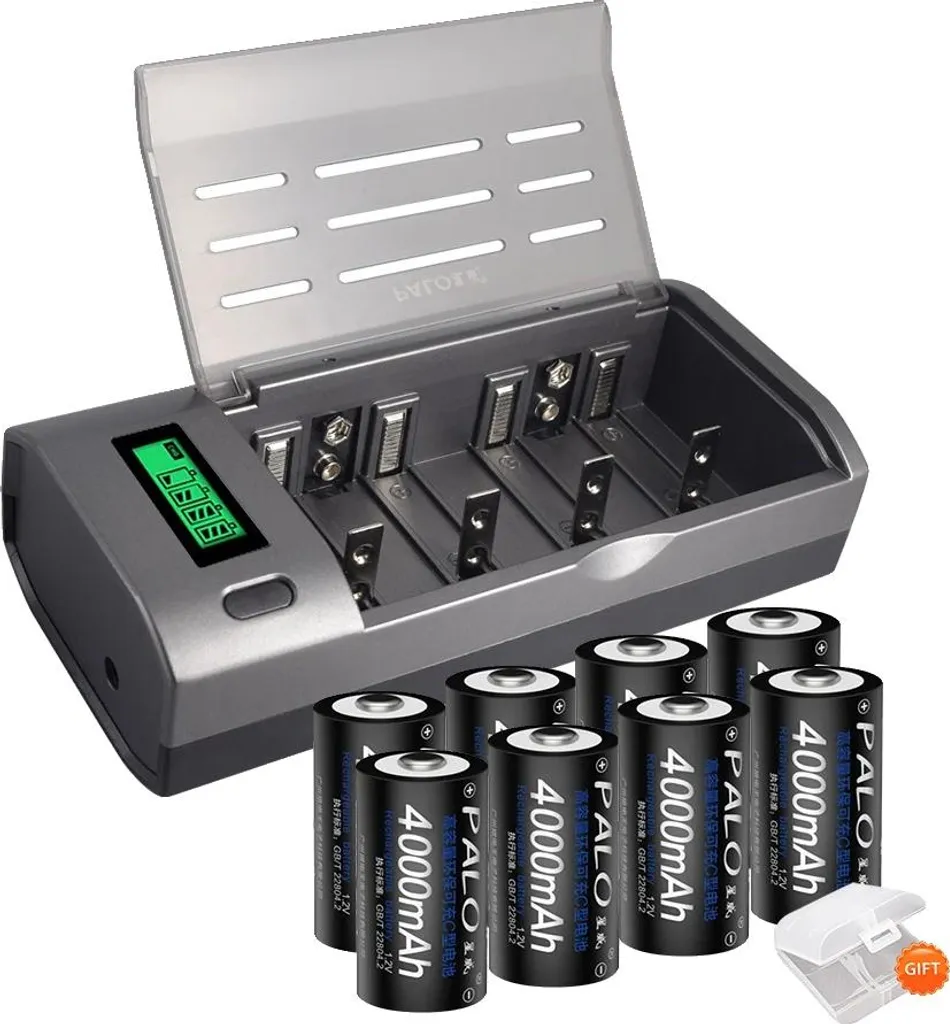 Batterie rechargeable haute capacité 4000 mAh : Kit 8 piles + chargeur