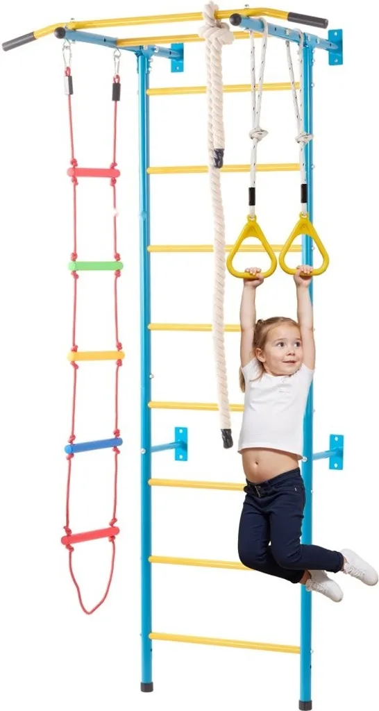 Équipement d'aire de jeux intérieure : espalier d'escalade 5 en 1 acier