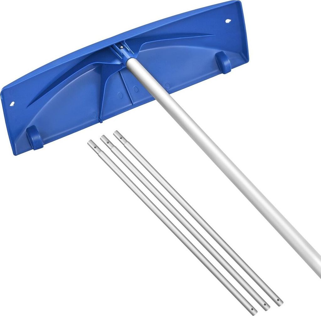 Schneeräumgerät für Dächer, 60 cm PP-Kunststoffklinge, 1,18–5,55 m verstellbarer Dachschneeschaber mit Rädern, rutschfester Griff, Schneerä...