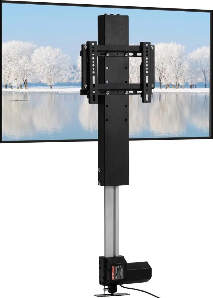 Support TV Motorisé à Hauteur Réglable avec Système de Levage 60 kg