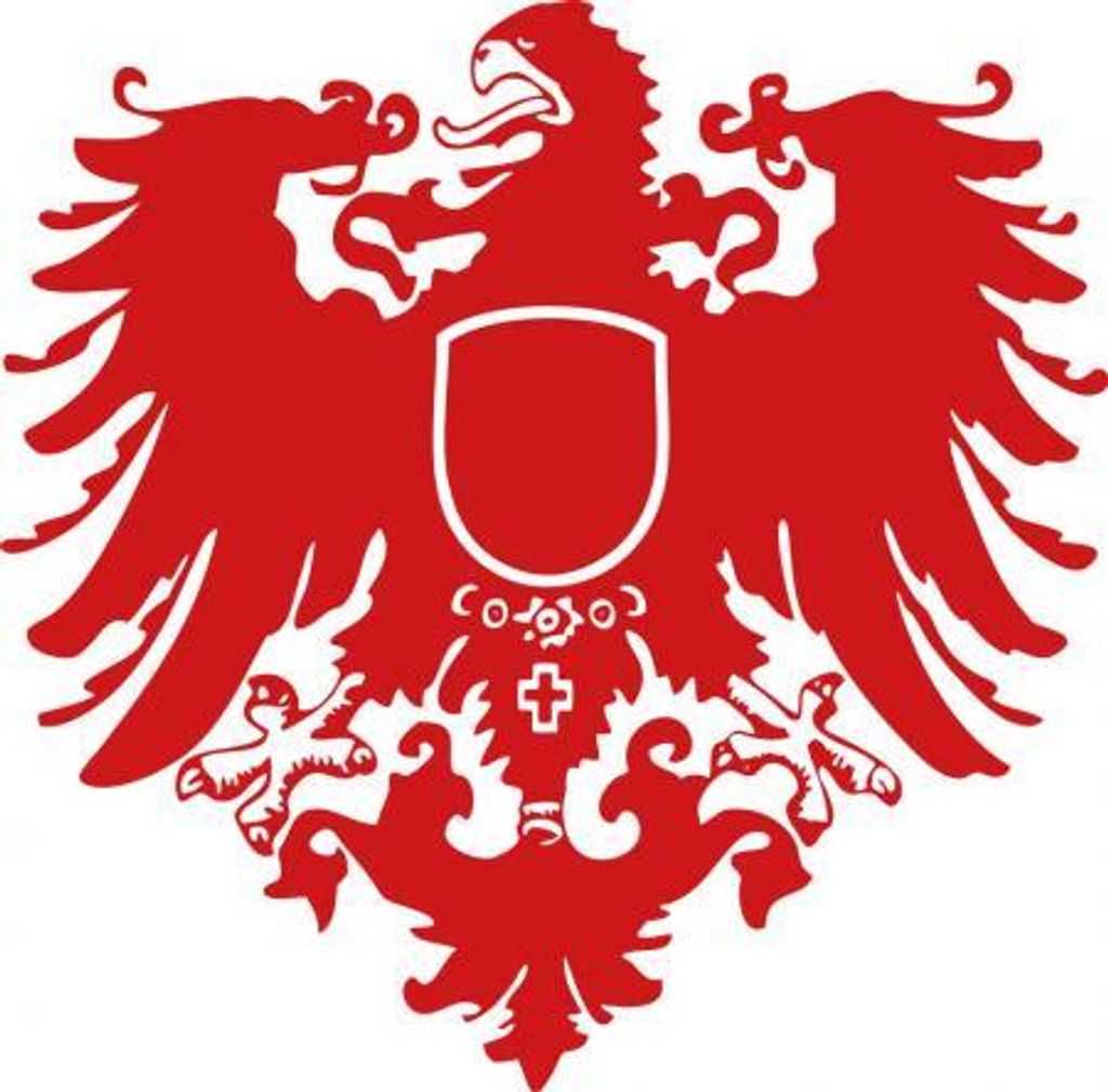 Aufkleber Applikation - Wappen Preussen - AP4097 - versch. Größen Color - rot Größe - 30cm