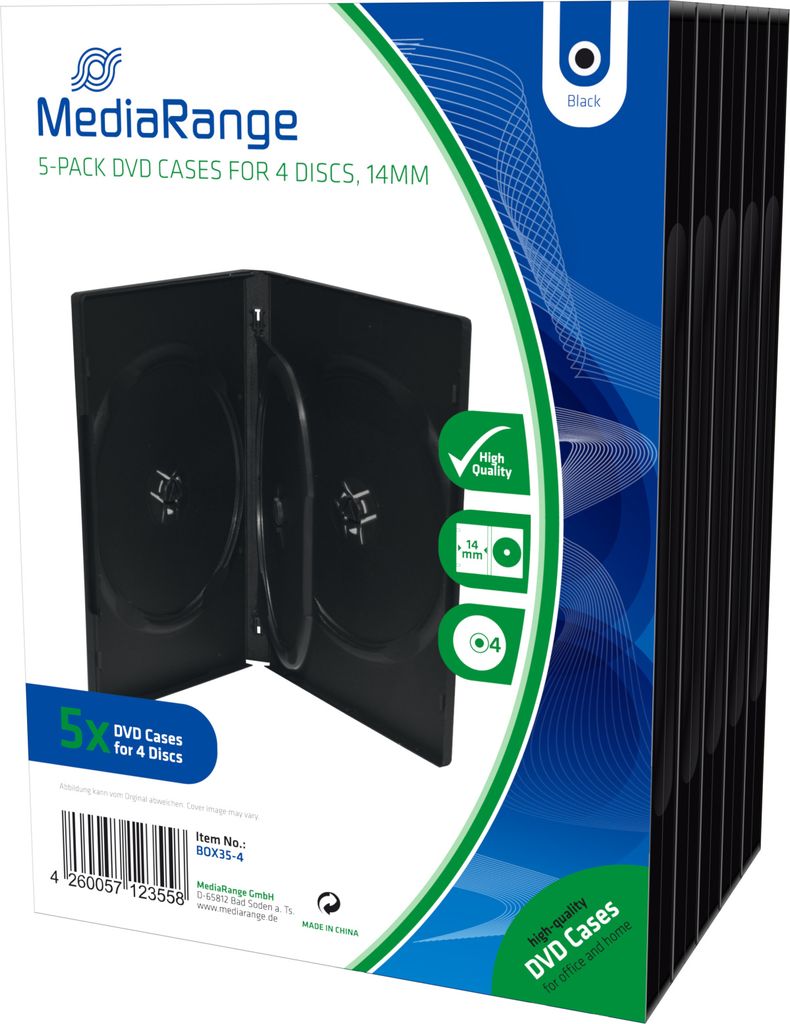 MediaRange DVD Prázdný box 4 DVD Box 5 kusů Obrázek produktu 