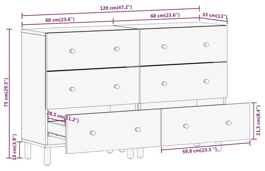 Console de rangement compacte 60 cm pour entrée et séjour - 7