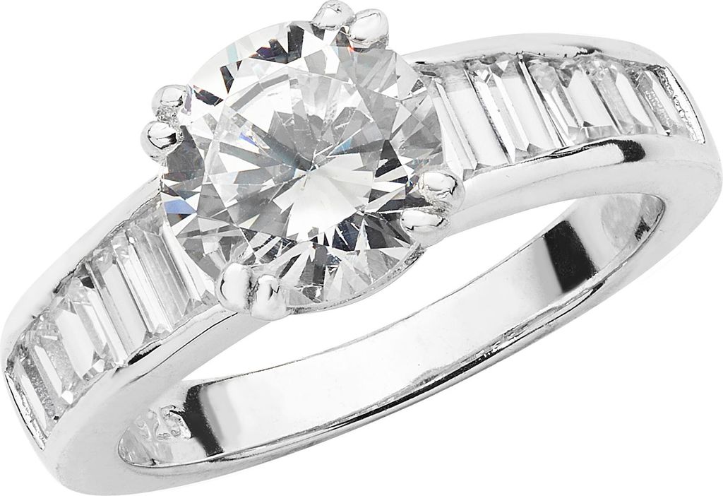 Atemberaubender 925 Sterling Silber Solitär Verlobung Damen - Ring mit Zirkonia, 60 (19.1); TRS22406RSS