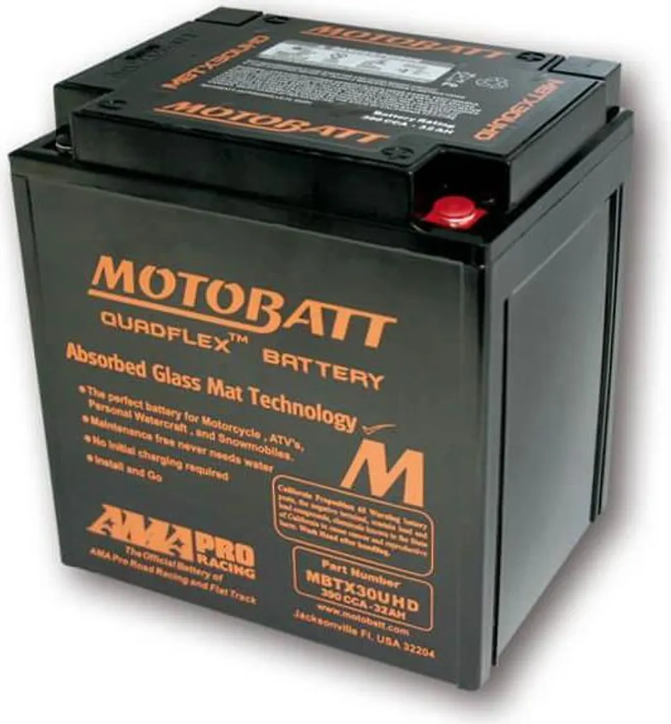 Batterie Motobatt MBTX30UHD Technologie Quadflex Noire Haute Capacité