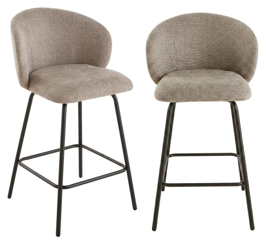 CALICOSY - 2er-Set Hocker aus meliertem Stoff mit Produktbild 