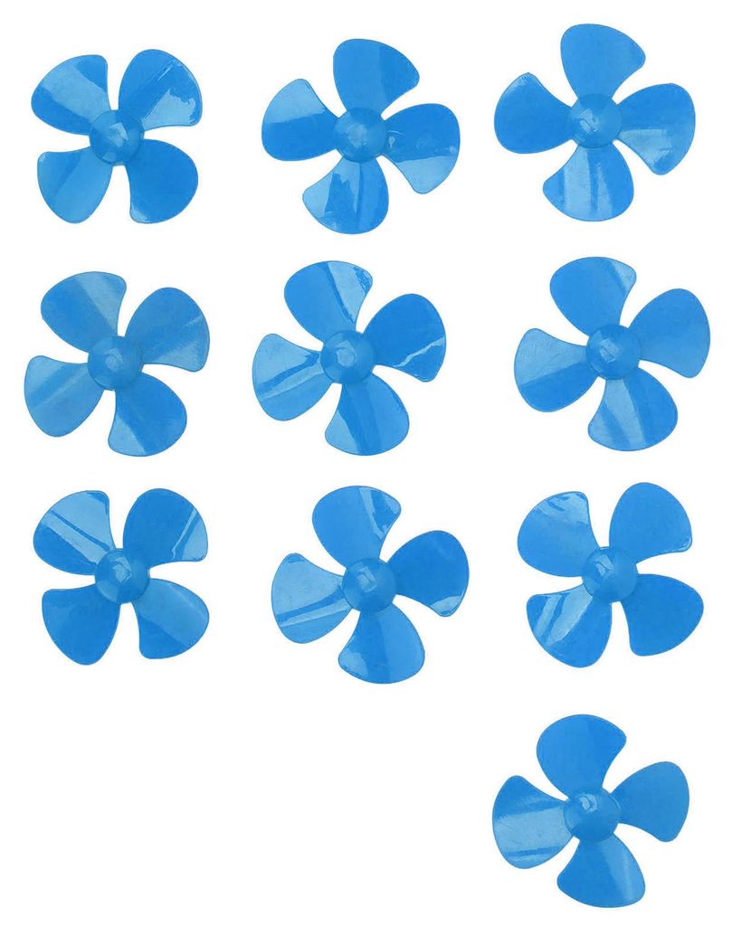 10 Stück 80 mm 4-Blatt-Propeller aus Kunststoff für DIY-Drehspielzeugmodelle mit 2 mm Loch XR?149Blau