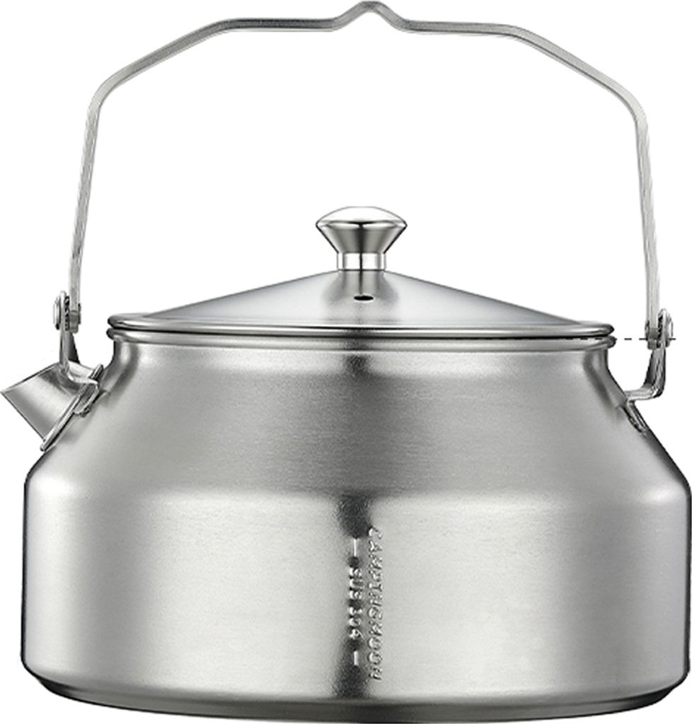 Camping-Wasserkocher, leichter Bergsteiger-Wasserkocher, 1 l Outdoor-Tee- und Kaffeekessel, Edelstahl-Teekessel