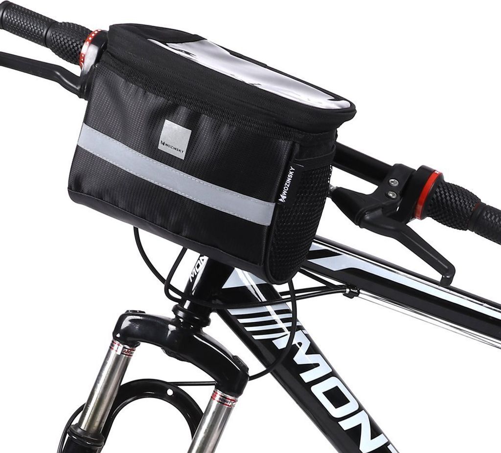 Wozinsky Lenker Fahrradtasche mit Handytasche 2 L Schwarz Produktbild 