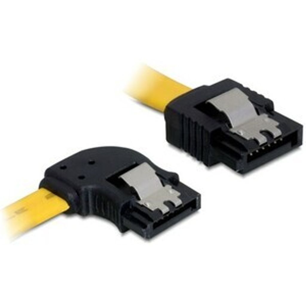 Delock Cable SATA - SATA-Kabel - Serial ATA 150/300 - SATA (W) zu SATA (W) - 50 cm - eingerastet, links-gewinkelter Stecker, gerader Stecker - Gelb